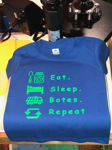 eat. sleep. botes. repeat. (heat transfer vinyl)