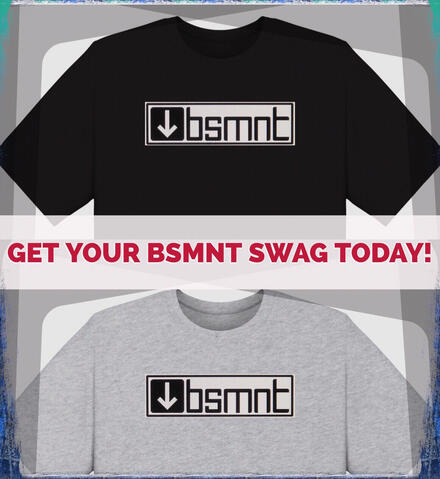 bsmnt logo tees (across chest)